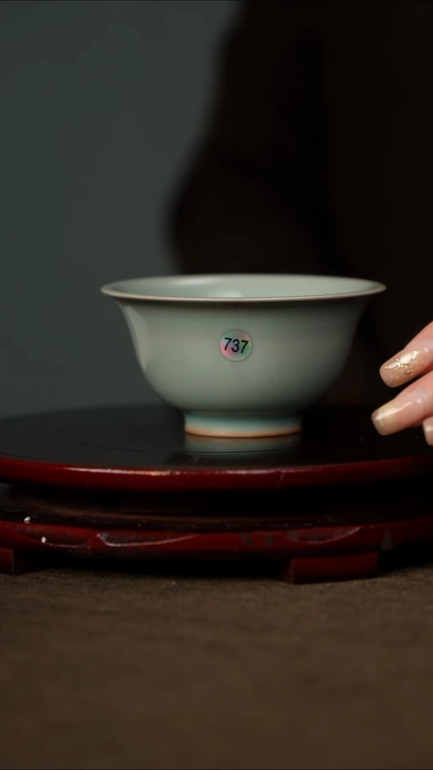 737柴烧  压手杯 大师亲签底款