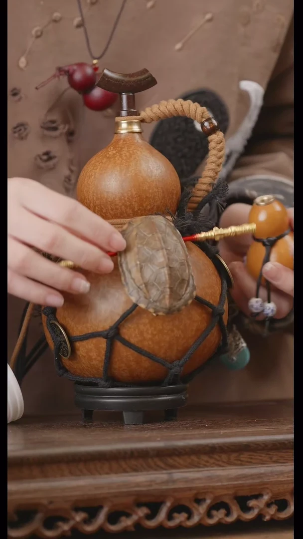 【闪购商品】144号精品天然大漆工艺防渗内胆酒葫芦~