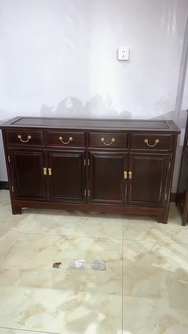 黑酸枝木类成套家具   黑酸枝茶水柜餐边柜尺寸138*38*80高