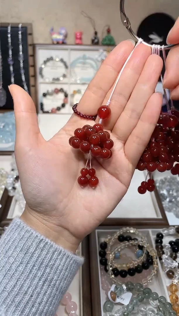 【闪购商品】玛瑙/玉髓车挂合金红玛瑙风铃手机挂车挂
