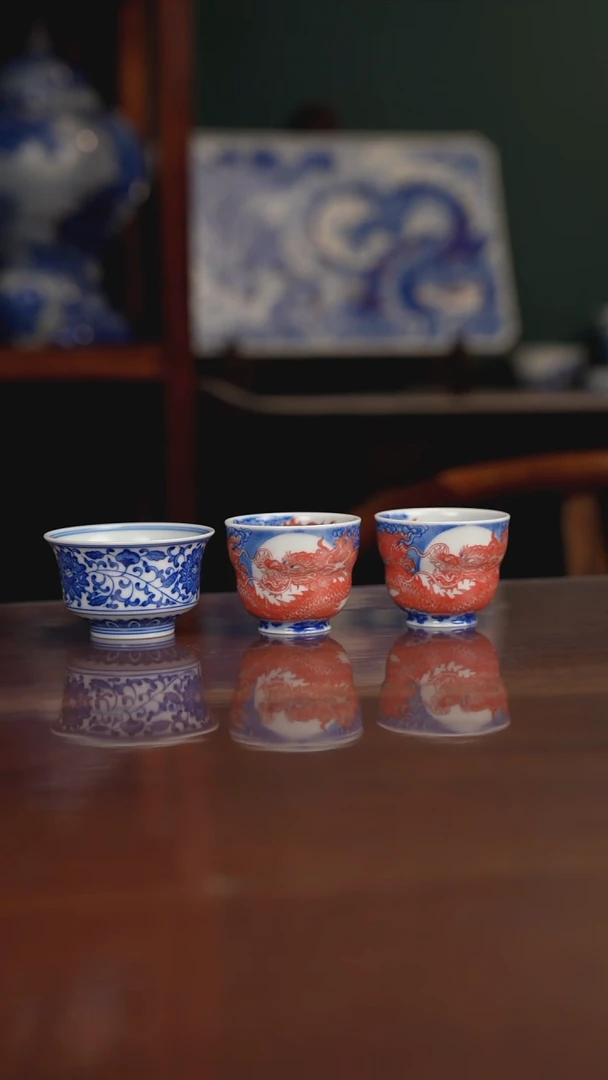 八*明自成堂柴窑 釉里红龙