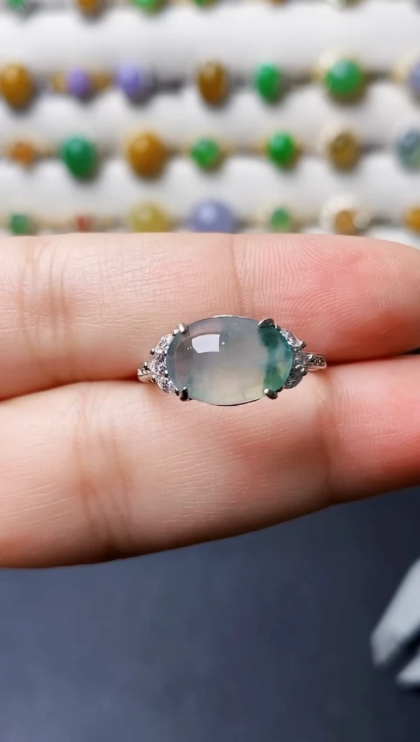 银S925镶嵌戒指翡翠1453