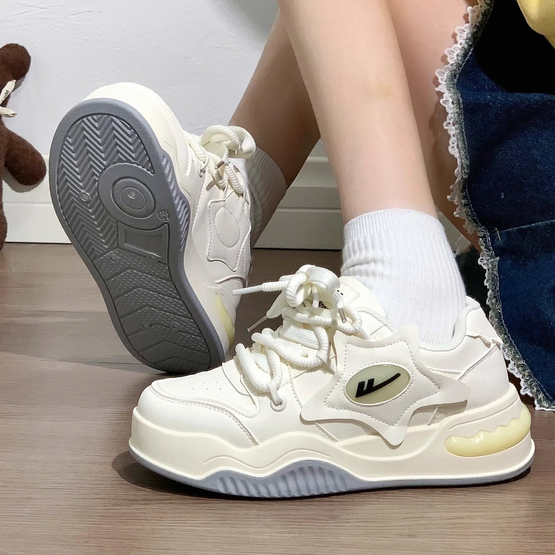 回力厚底小白鞋女2025新款百搭鞋子ins潮小众原创女鞋增高板鞋女