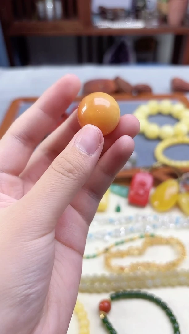 裸石蜜蜡未镶嵌蜜蜡单珠配饰21mm+WCY