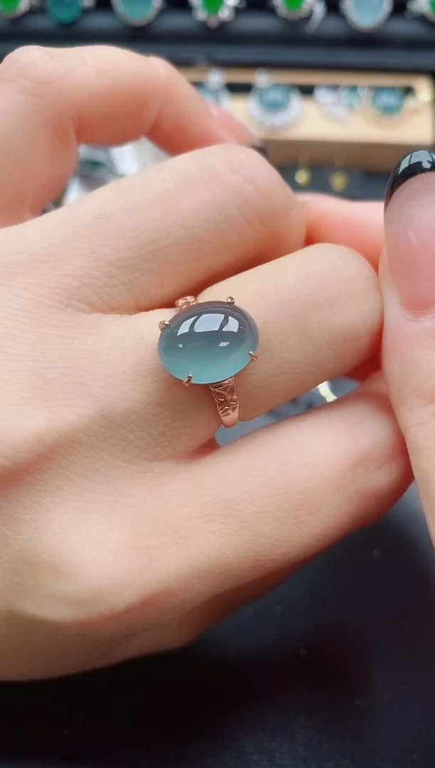 翡翠戒指银S925镶嵌1