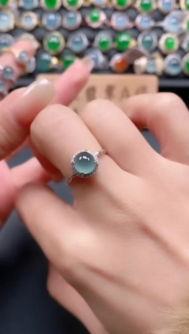 银S925镶嵌戒指翡翠11111