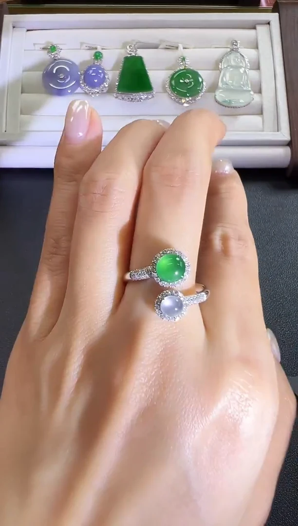 18K金镶嵌戒指翡翠KXJW1212-050