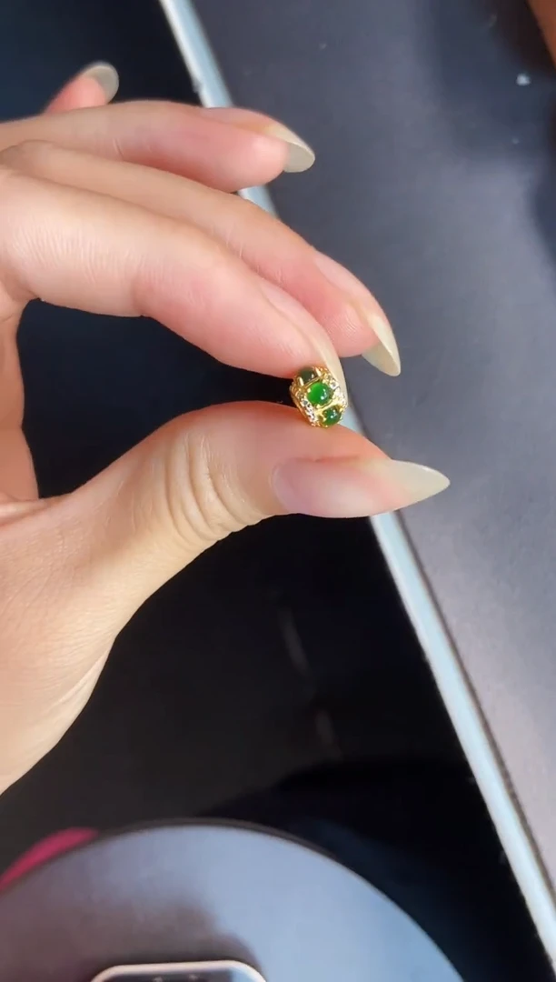 吊坠(不含链)银S925镶嵌翡翠天然A货翡翠
