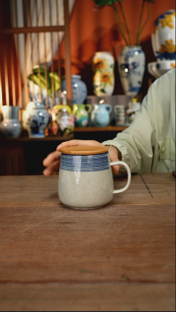 瓷片【简家甄选】景德镇设计师釉下手绘陶瓷餐具