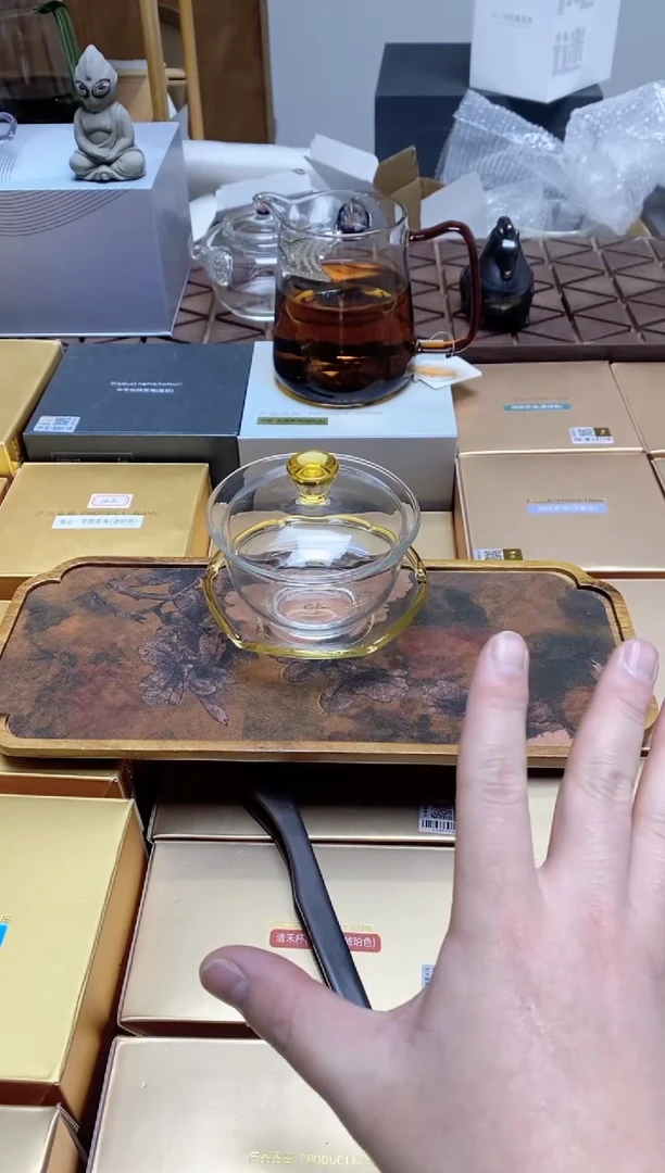 【闪购商品】孤品禾器沁莲盖碗浅黄色