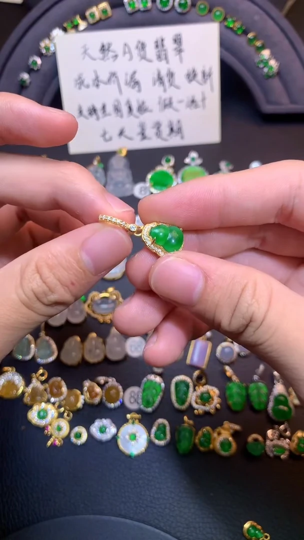 吊坠(不含链)银S925镶嵌翡翠1