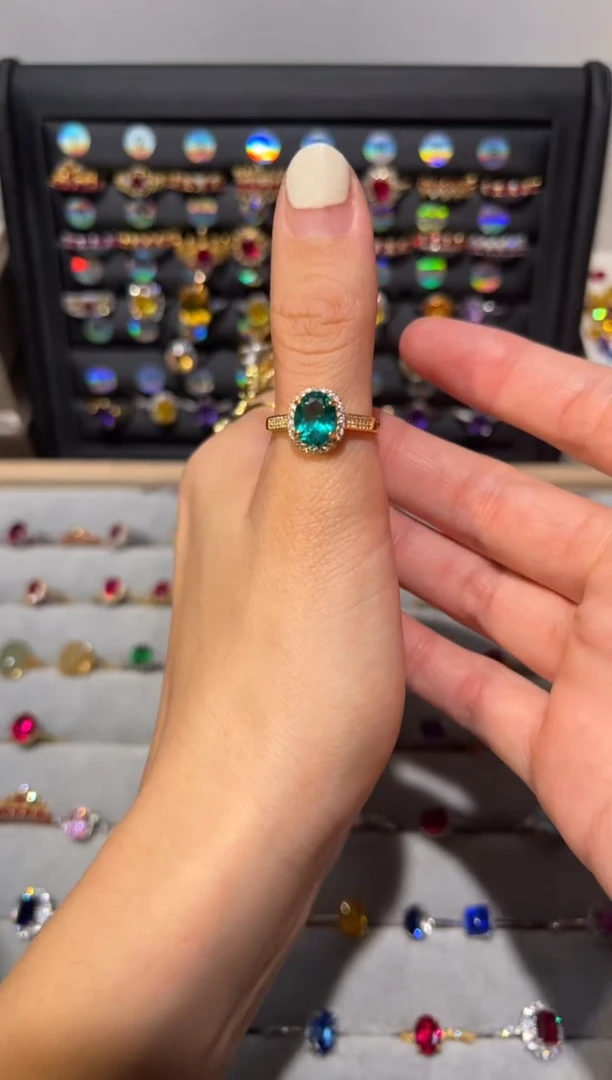 【闪购商品】碧玺戒指银S925镶嵌15694545610331236