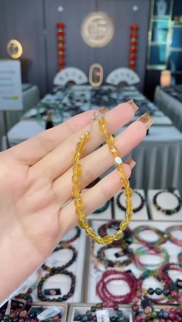未镶嵌老矿碧玺色标彩虹透体单圈手串碧玺dan多样性发货一条
