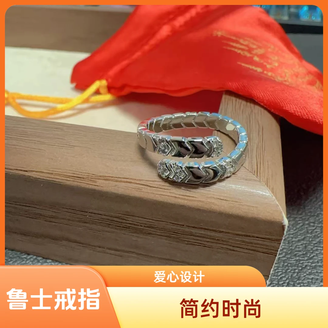 网红极简小众不掉色鲁士戒指夜光对戒情侣旋转指环闺蜜金色时尚