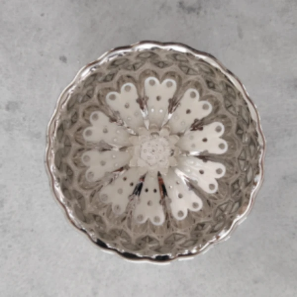 z【闪购商品】银莲花夜光杯 精美无暇 茶杯 主人杯 A（无礼盒）