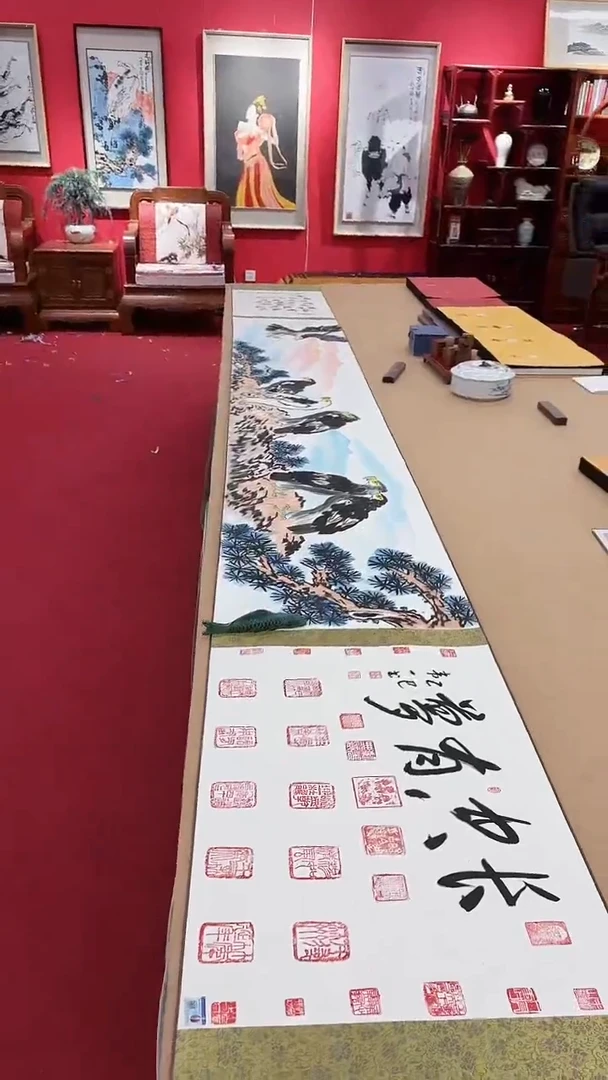 国画长空有梦5米手卷
