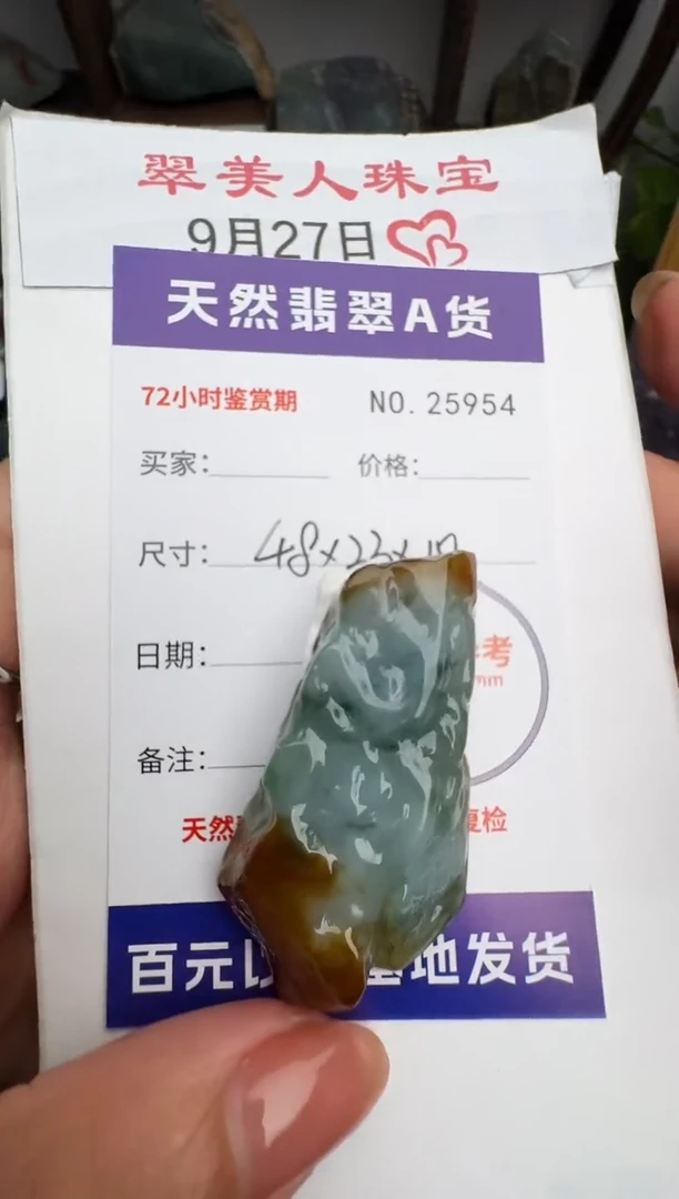 颈饰未镶嵌翡翠原石25954