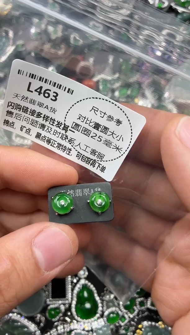 颈饰未镶嵌翡翠L463耳钉