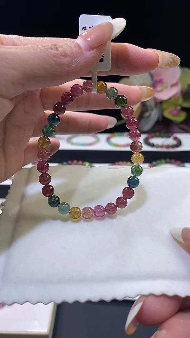 未镶嵌手串碧玺彩虹碧玺单圈6x