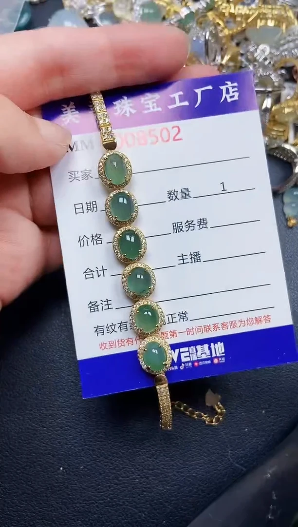 翡翠银S925镶嵌颈饰8502