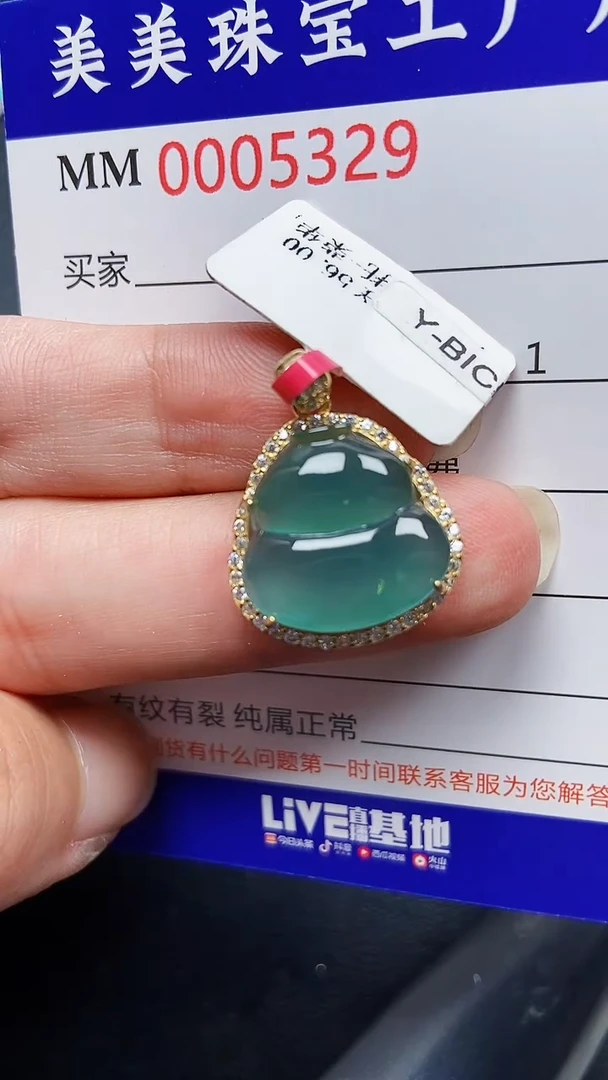 颈饰银S925镶嵌翡翠5329