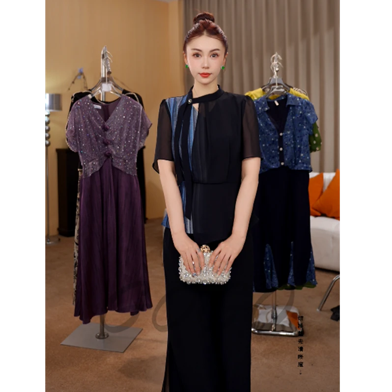 G6667高档优雅气质时尚套装女2025年新款夏季减龄两件套