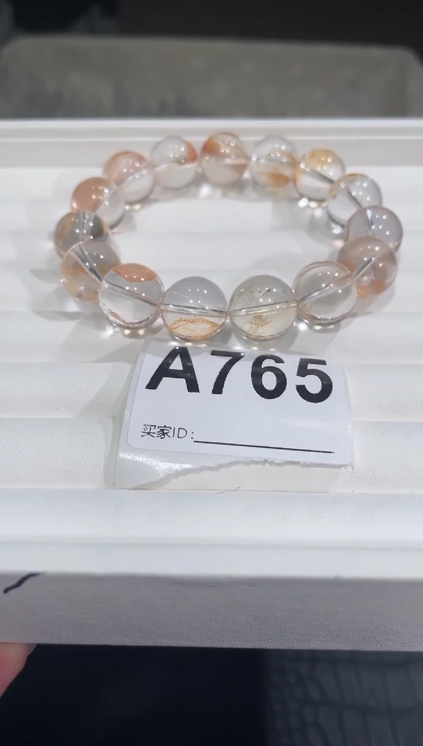 水晶手链未镶嵌A765橙胶花14+