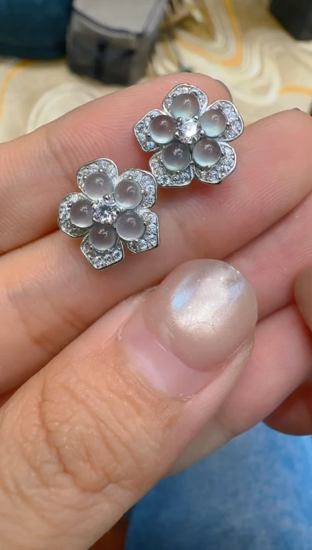 银S925镶嵌翡翠耳饰多样性团购发一件