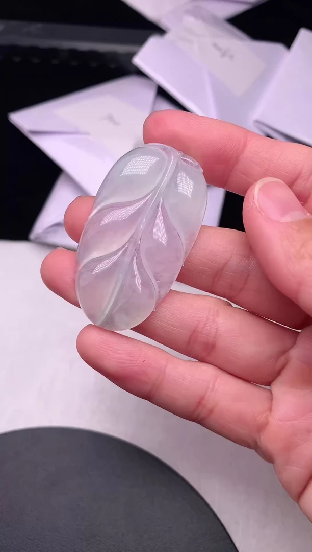 【闪购商品】翡翠吊坠(不含链)未镶嵌翡翠A货冰种起胶大树叶吊坠