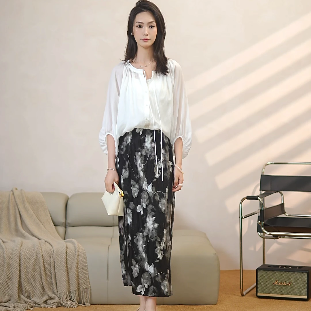 【流光砾金】半身裙 夏季女半身碎花长裙