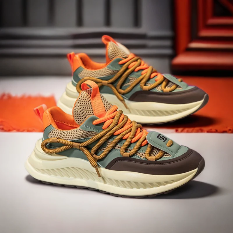 透气镂空增高网鞋休闲白鞋百搭夏季干净鞋子男款运动痞帅男鞋新款