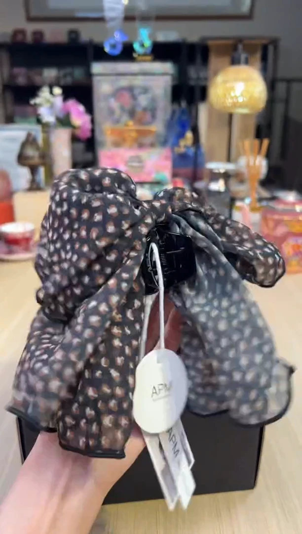 128.APM豹纹大蝴蝶结花夹