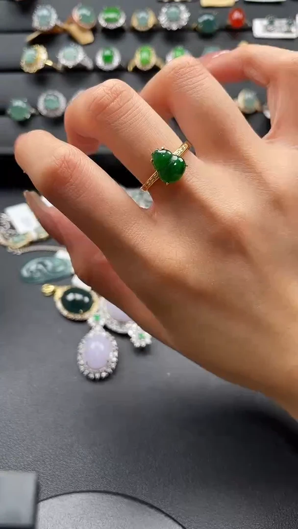 【闪购商品】翡翠戒指银S925镶嵌47654754