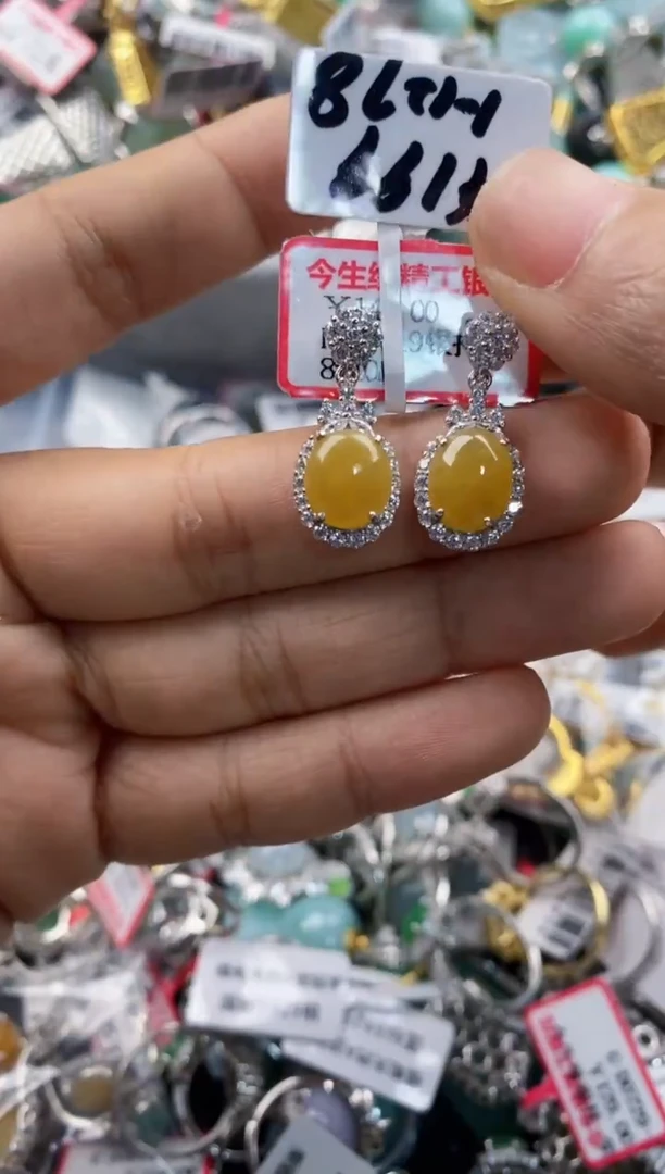 银S925镶嵌戒指翡翠444   5