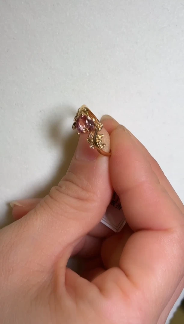 18K金镶嵌戒指尖晶石017【】不退不换