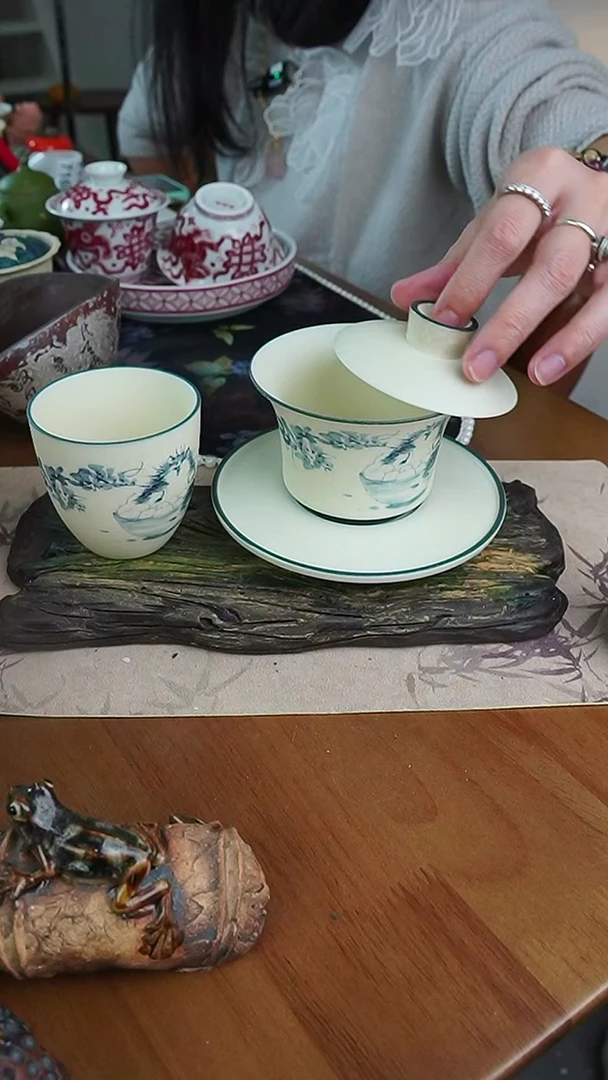 茶瓷物语三才盖碗