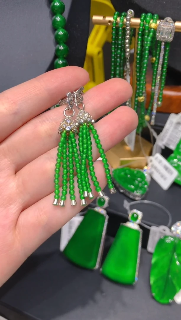 翡翠银S925镶嵌耳饰24一季