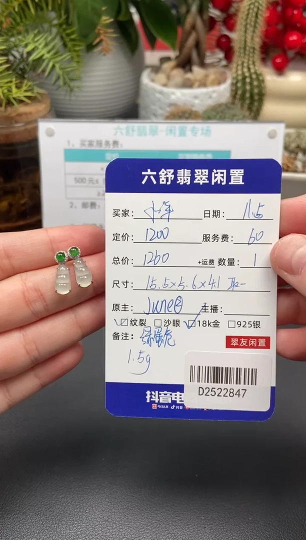 18K金镶嵌翡翠耳饰?****来D2522847