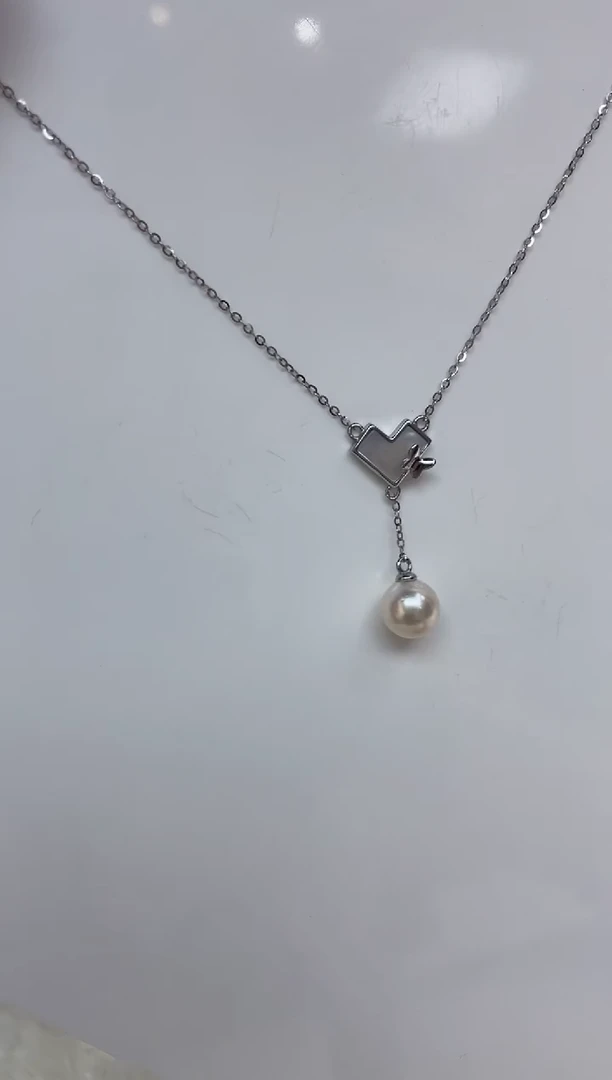 海水珍珠银S925镶嵌颈饰