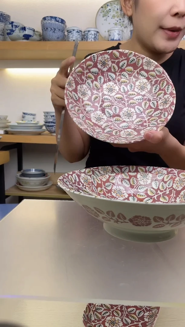 瓷片清仓繁花8英寸盘2只