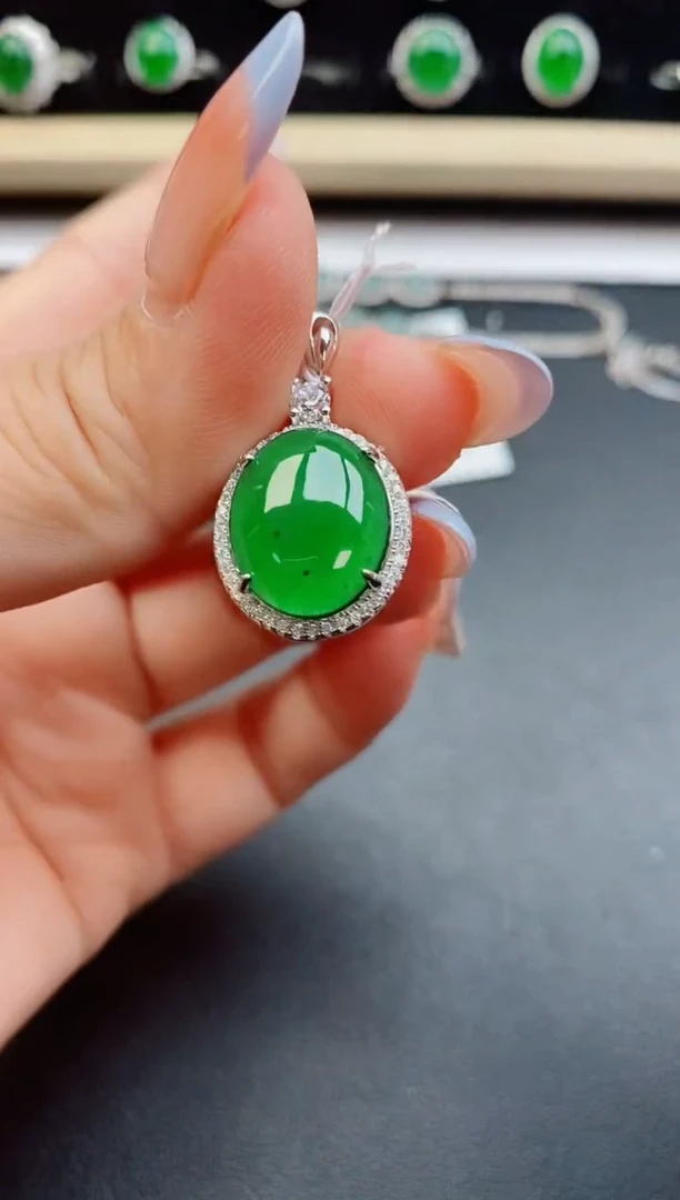 翡翠银S925镶嵌吊坠(赠链)1