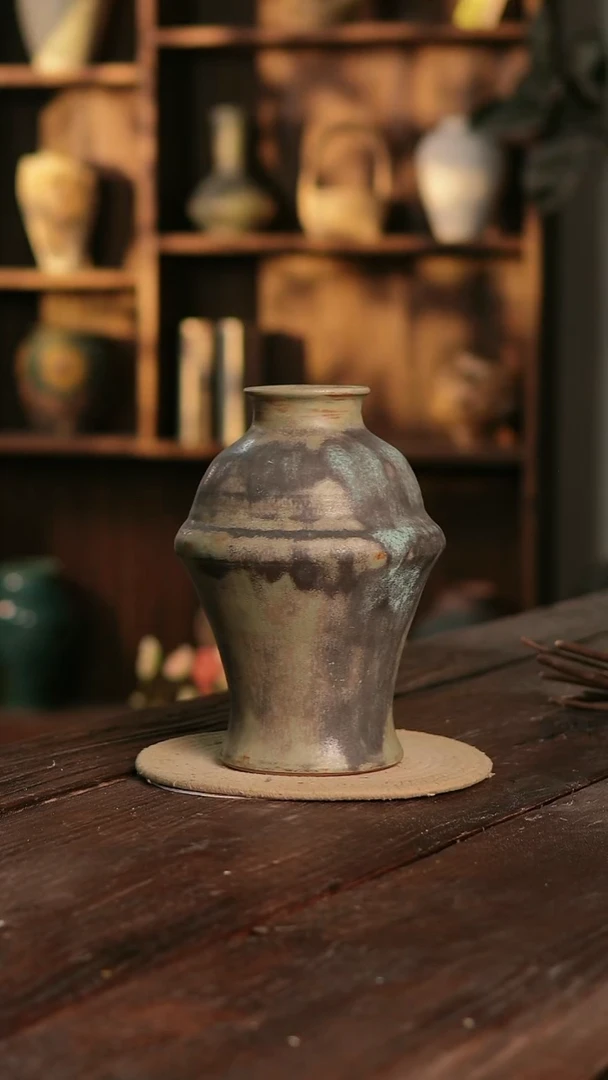 摆件27-430 陶瓷花器高27口径7