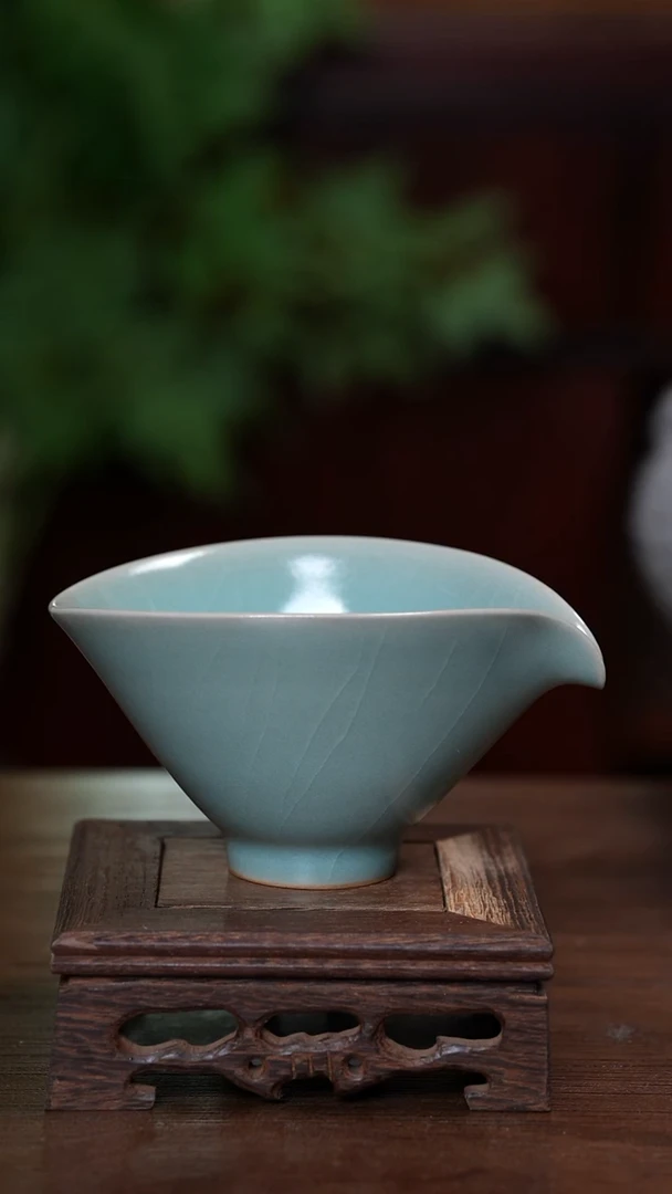 【闪购商品】宝丰清凉寺原产地汝瓷叶子公道杯
