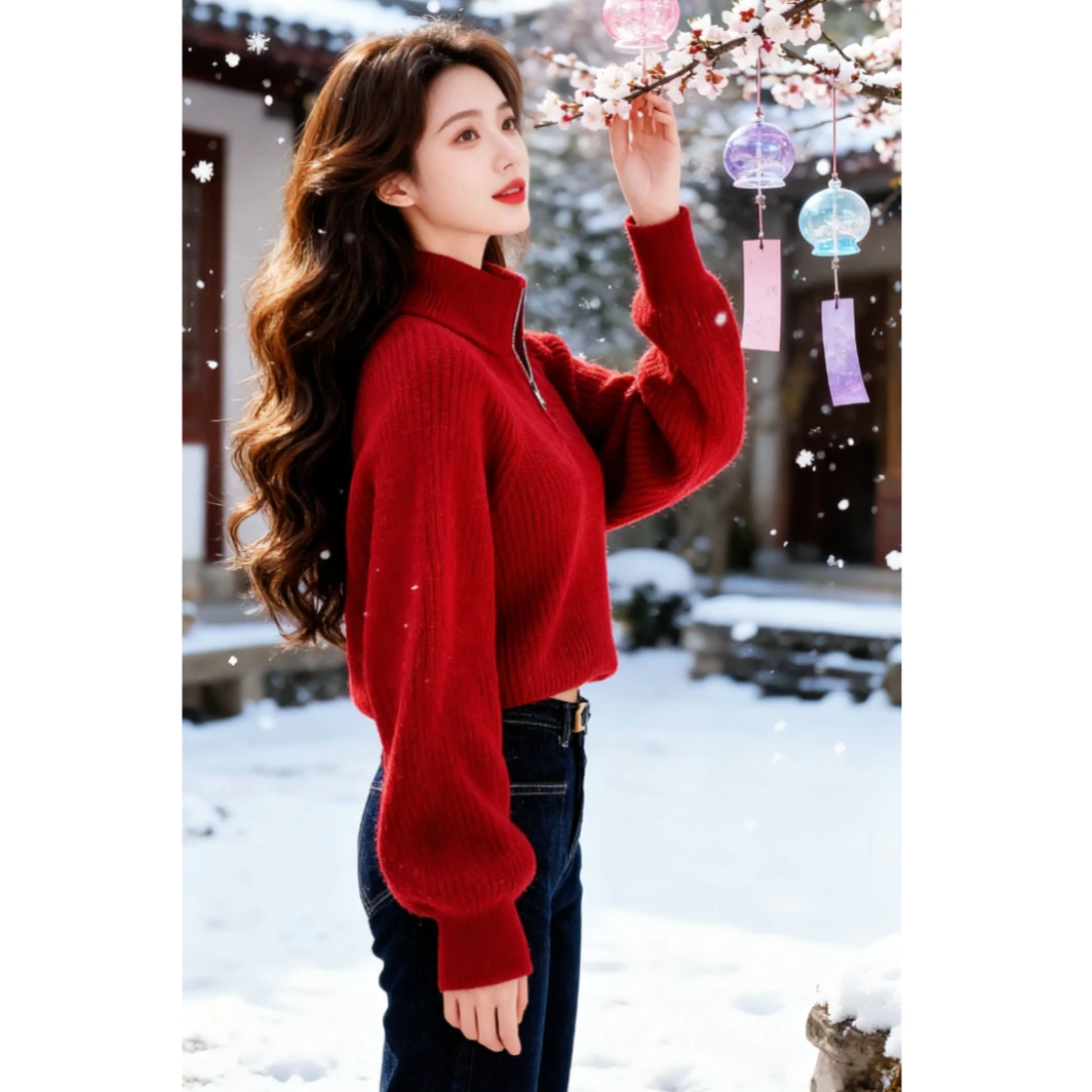 潮流气质百搭针织长袖女2025秋季洋气时尚小个子外穿显瘦洋气上衣