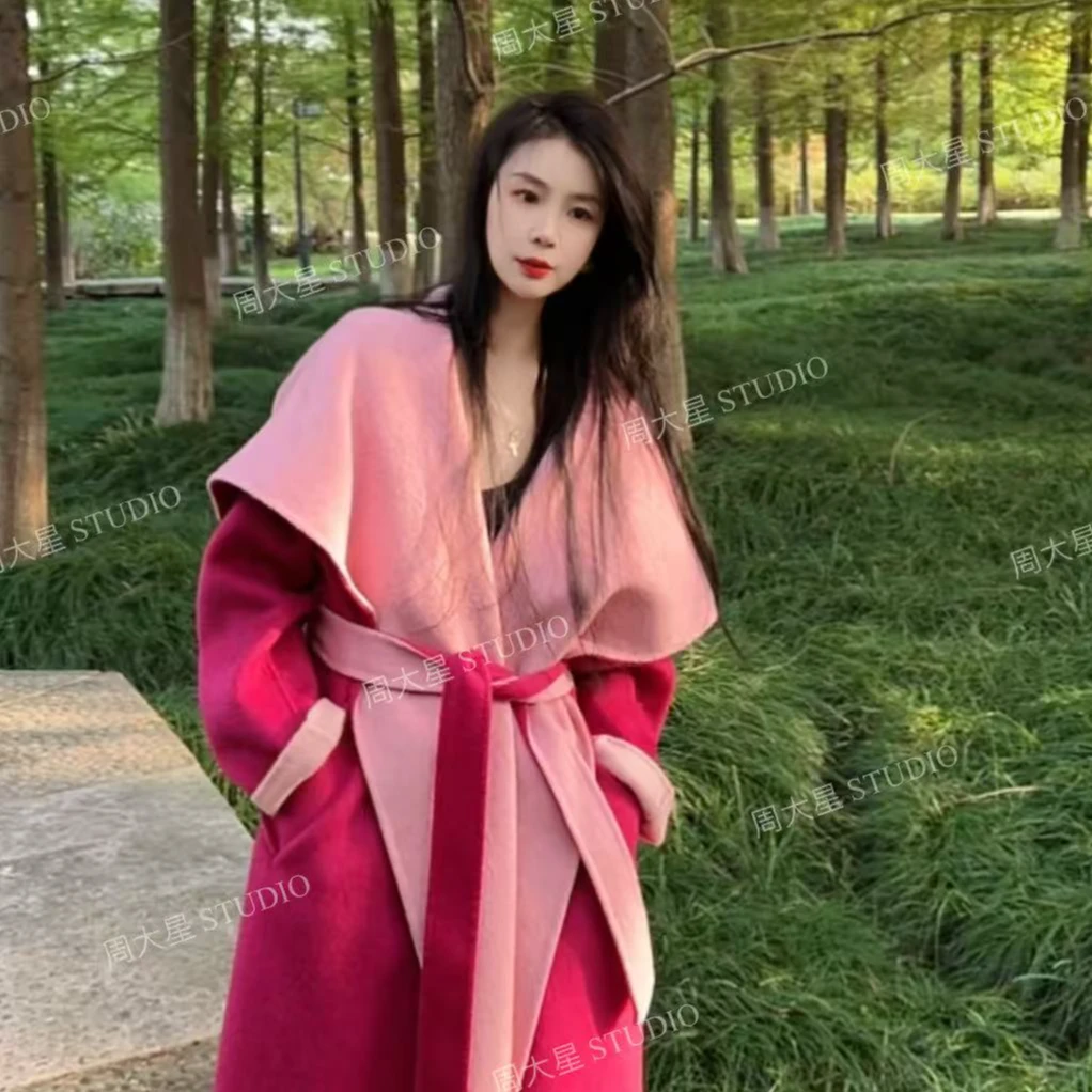 【周大星定制】「听织细雨」臻品美澳全羊毛双面呢大衣 F891