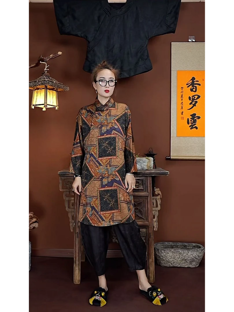 新中式6A级真丝复古 桑蚕丝香罗云香云纱132
