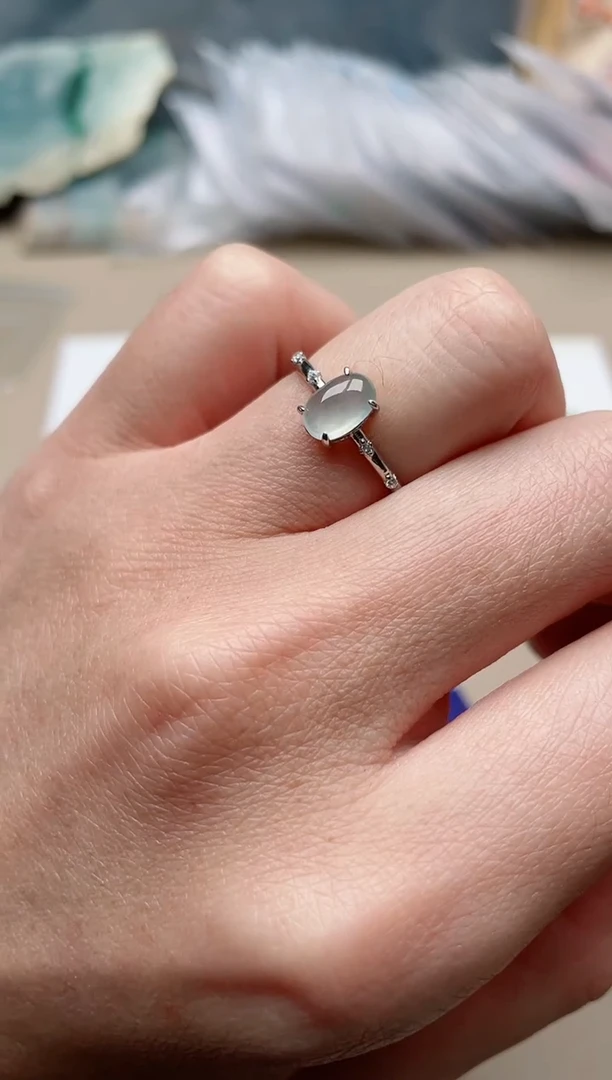 【闪购商品】翡翠戒指银S925镶嵌1000000049