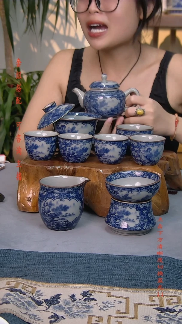 简装家用款9件套 老陶泥开片纹陶瓷茶具