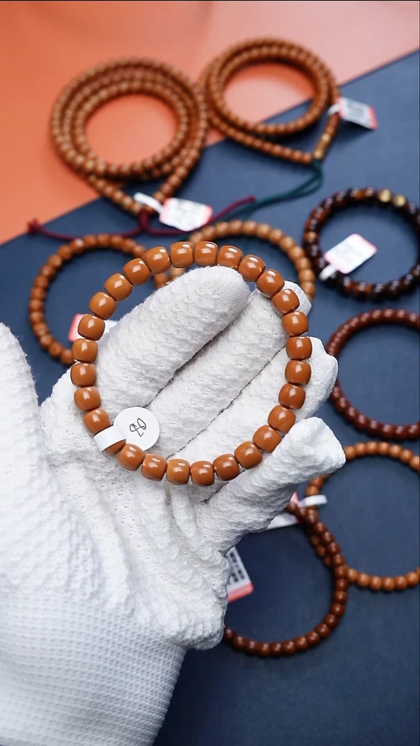 手串橄榄核老挝核尖0.8S单圈