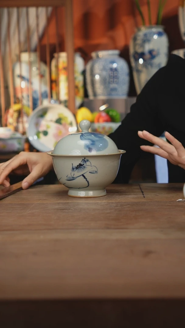 瓷片【简家甄选】景德镇设计师釉下手绘陶瓷餐具